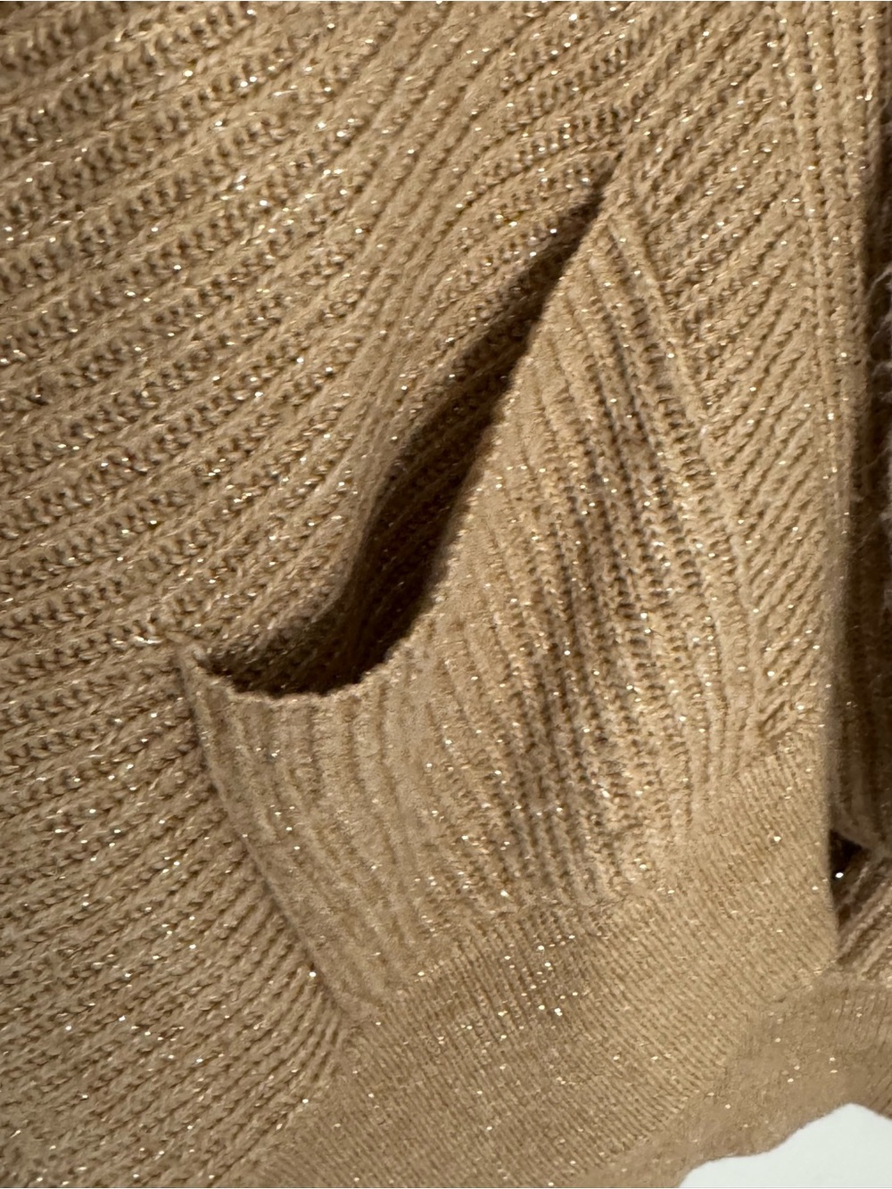 a.n.a Open-Front Ribbed Cardigan - Tan - Picture 3 of 4